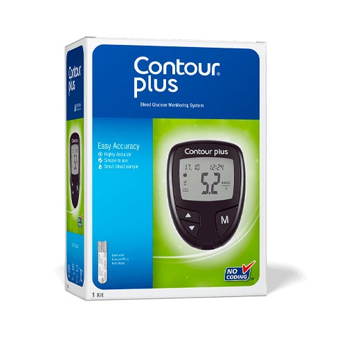 The CONTOUR PLUS blood glucose monitor