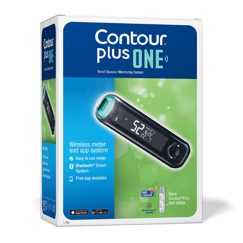 The CONTOUR PLUS ONE blood glucose meter